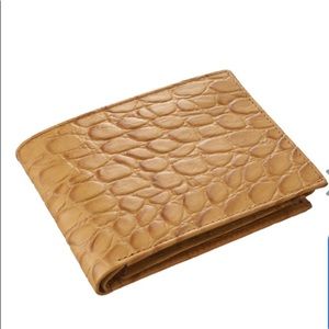 Tan Genuine Leather Croco Embossed RFID Men's Wallet